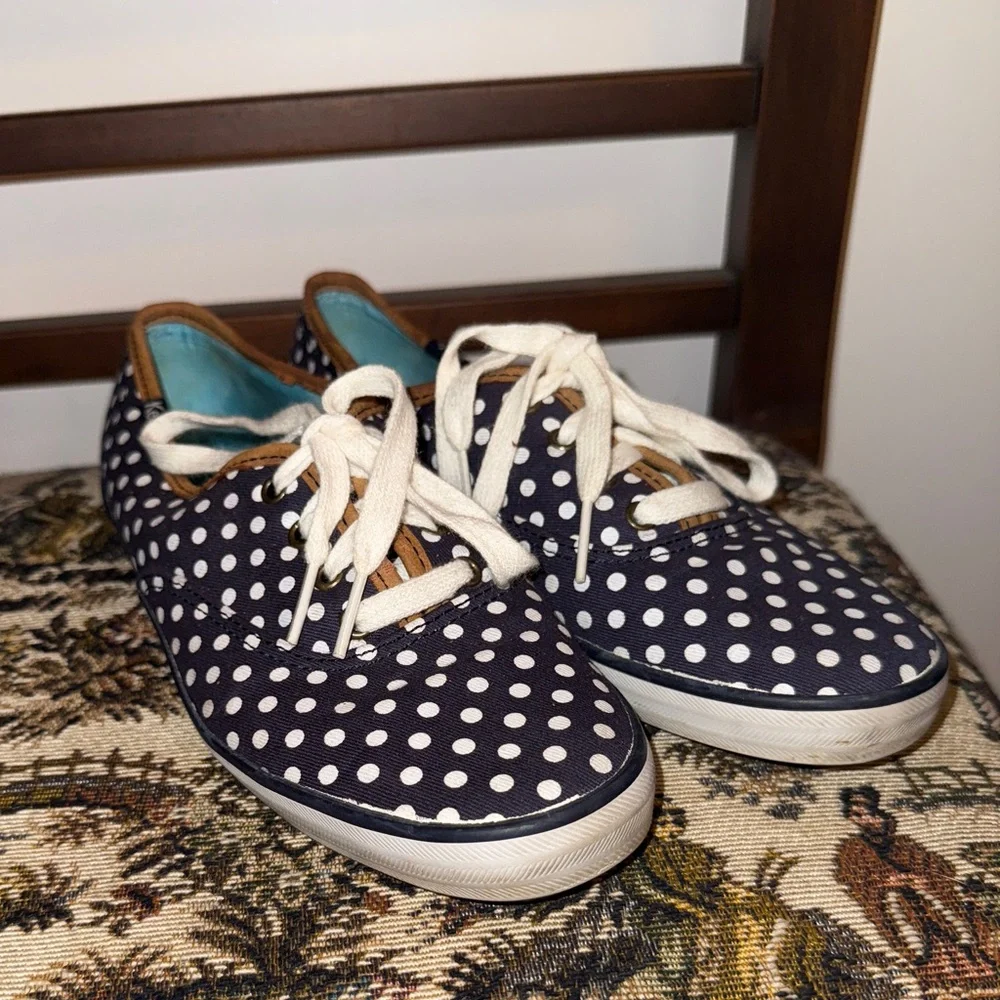 👟 Women’s Keds Champion Polka Dot Sneakers | Navy & White | Size 6.5